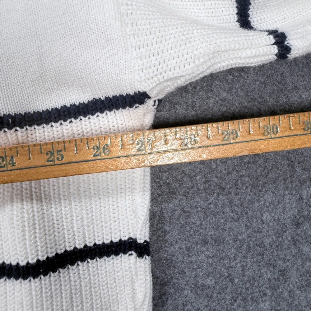 Vantage Custom Classics Mens XXXL White Navy Striped Sailboat Sweater USA Made